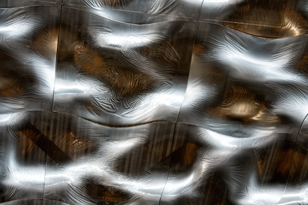 waving liquid metal background texture ceiling silver roof
