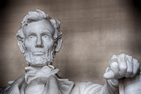 WASHINGTON, USA - JUNE 24 2016 - Lincoln statue detail at Memorial in Washington DC is a most visited touristic place in DCのeditorial素材