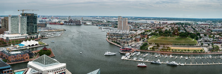 Baltimore Maryland homes Harbor view panoramaのeditorial素材