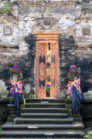 Bali Indonesia temple entrance door close up detailの写真素材