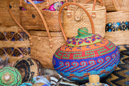 woman handbag display on shopの写真素材