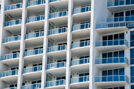 miami beach modern condos apartments on sunny day