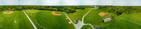 baseball fields aerial view panorama landscapeの写真素材