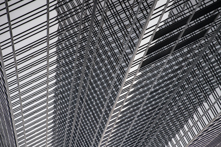 new york manhattan skyscrapers building detail reflections on windowsの写真素材