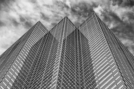 new york manhattan skyscrapers building detail reflections on windows