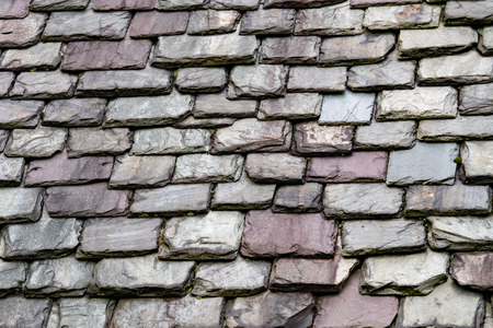 old stone shingles roof detail close upの写真素材