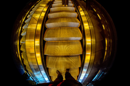 Metro moving escalator with no peopleの写真素材