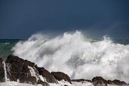 Big waves of Sea Storm and tempest on the coast