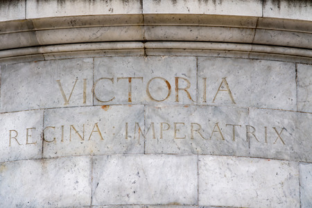 LONDON, ENGLAND - JULY 15 2017 -  queen victoria victory monument in london close up detail is one of the city most visited placesのeditorial素材