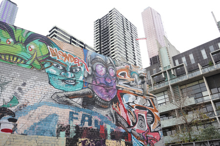 MELBOURNE, AUSTRALIA - AUGUST 15 2017 - City street art is internationally renowned offering a feast...