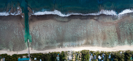 Rarotonga Polynesia Cook Islands tropical paradise aerial view panorama landscapeの写真素材