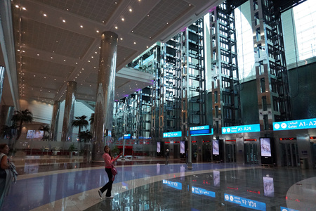 DUBAI, UAE - AUGUST 14 2017 - Dubai International Airport is the primary international airport serving Dubai, United Arab Emirates and is the world's busiest airport by international passenger trafficのeditorial素材