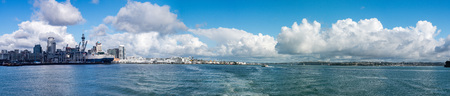 Auckland New Zealand cityscape panorama huge landscapeの写真素材