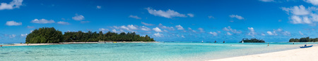 Muri Lagoon Rarotonga Polynesia Cook Islands tropical paradise view panorama landscapeのeditorial素材