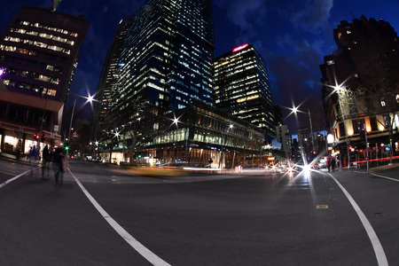 MELBOURNE, AUSTRALIA, AUGUST 16 2017 - Night view in Melbourne, the capital and most populous city...
