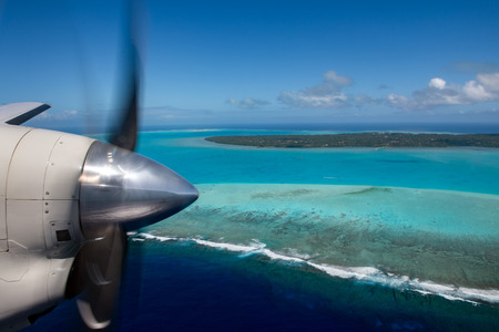Aitutaki Polynesia Cook Islands aerial view panorama landscape