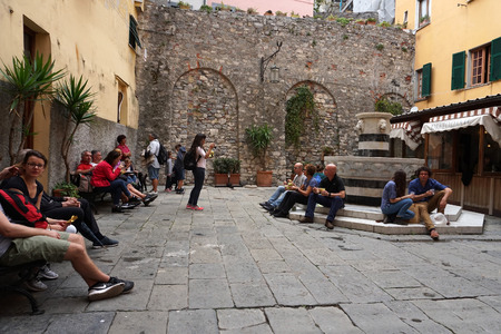PORTOVENERE, ITALY - SEPTEMBER 24 2017 - In Liguria one of the most beautiful places on the west coast of Italy and  UNESCO Heritage Site.のeditorial素材