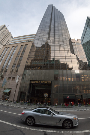 NEW YORK - USA - APRIL, 20 2017  people at Trump Tower new city symbol after Donald Trump was elected new america presidentのeditorial素材