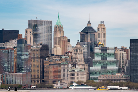 New York Manhattan Panorama cityscape on sunny dayの写真素材