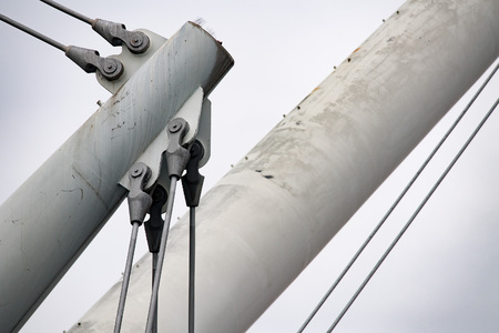 old harbor iron crane detail close upの写真素材
