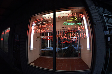 PHILADELPHIA, USA - APRIL 24 2017 - philadelphia little italy district with shops and restaurants serving well famous philly steakのeditorial素材