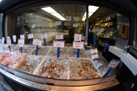 PHILADELPHIA, USA - APRIL 24 2017 - philadelphia little italy district with shops and restaurants serving well famous philly steakのeditorial素材