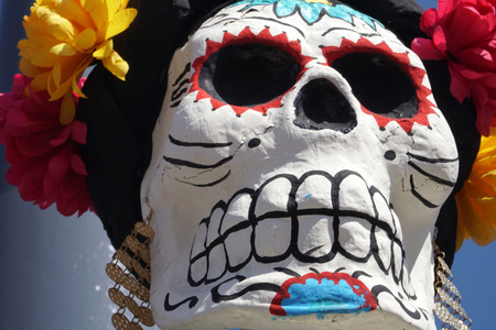 MEXICO CITY, MEXICO - NOVEMBER 5 2017 - Day of  the dead  Spanish Dia de Muertos is a multy day holiday celebrated throughout in Mexico and  United States. Mexican pray for friends and family members.のeditorial素材