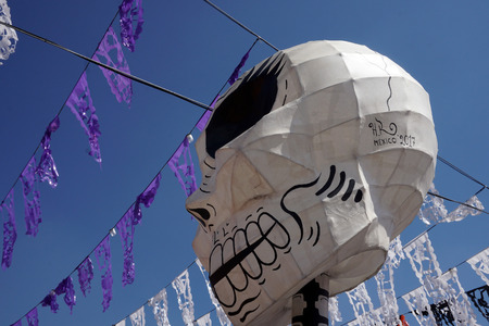 MEXICO CITY, MEXICO - NOVEMBER 5 2017 - Day of  the dead  Spanish Dia de Muertos is a multy day holiday celebrated throughout in Mexico and  United States. Mexican pray for friends and family members.のeditorial素材