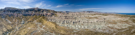aerial panorama Baja California Sur Rocks desert landscape view with droneの写真素材