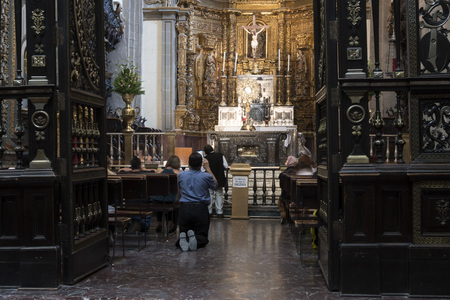MEXICO CITY, MEXICO - NOVEMBER 4 2017 - Basilica houses original cloak with the image of Our Lady of Guadalupe visited by million people every year expecially in December.のeditorial素材