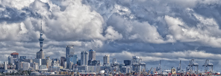 Auckland New Zealand cityscape panorama huge landscapeの写真素材