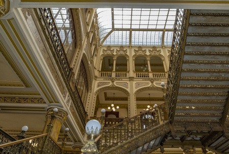 MEXICO CITY, MEXICO - NOVEMBER 5 2017- The Postal Palace was built at the beginning of the 1900 and was the most modern of the time, with very eclectic style mixing several different traditions.のeditorial素材
