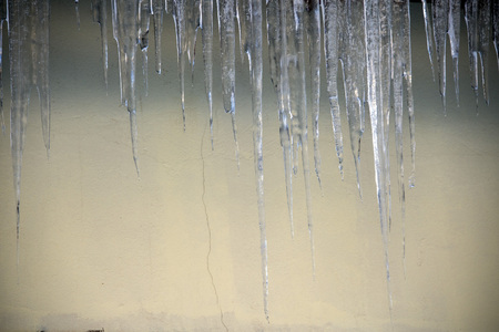 icicles on house close up detailの写真素材