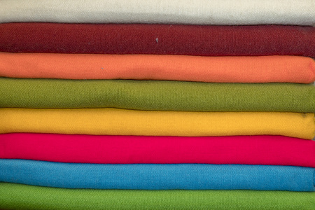Various different colors silk cotton fabric clothの写真素材
