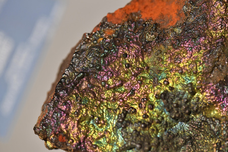 geothite rainbow metallic rock macroの写真素材