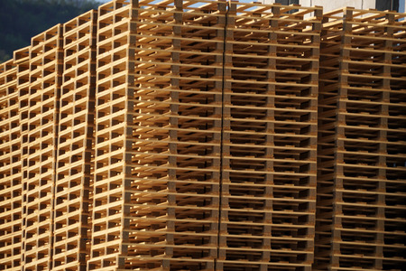 Wood Pallets stacks detail view