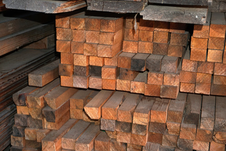 wood log and block in sawmill detail