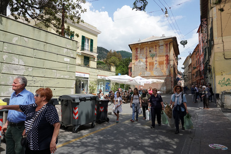 GENOA, ITALY - MAY 5 2018 -  Euroflora in Nervi parks the most important among European floralies 86.000 square meters and 5 km of paths in gardens and historic villas overlooking the seaのeditorial素材
