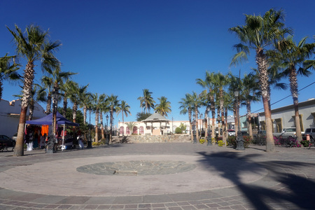 mision Todos Santos white church Mexico Baja California Surの写真素材