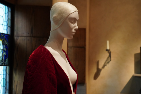 NEW YORK, USA - MAY 27 2018 - Heavenly Bodies: Fashion and the Catholic Imagination at Met museum features a dialogue between fashion and medieval artのeditorial素材