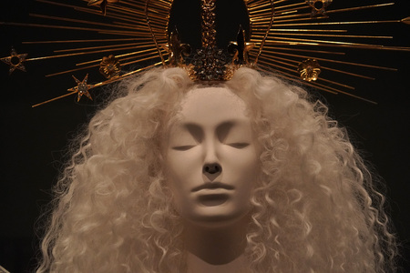 NEW YORK, USA - MAY 27 2018 - Heavenly Bodies: Fashion and the Catholic Imagination at Met museum features a dialogue between fashion and medieval artのeditorial素材