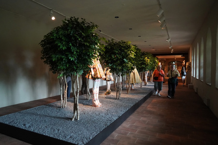 NEW YORK, USA - MAY 27 2018 - Heavenly Bodies: Fashion and the Catholic Imagination at Met museum features a dialogue between fashion and medieval artのeditorial素材