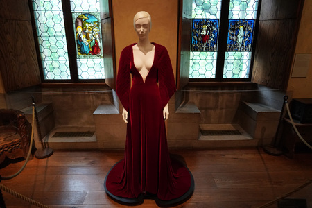 NEW YORK, USA - MAY 27 2018 - Heavenly Bodies: Fashion and the Catholic Imagination at Met museum features a dialogue between fashion and medieval artのeditorial素材