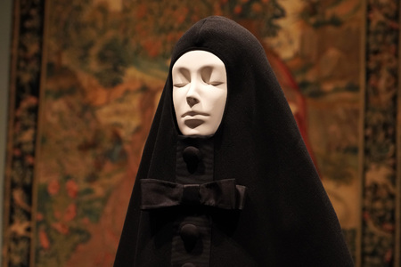 NEW YORK, USA - MAY 27 2018 - Heavenly Bodies: Fashion and the Catholic Imagination at Met museum features a dialogue between fashion and medieval artのeditorial素材