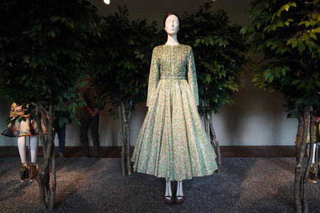 NEW YORK, USA - MAY 27 2018 - Heavenly Bodies: Fashion and the Catholic Imagination at Met museum features a dialogue between fashion and medieval artのeditorial素材