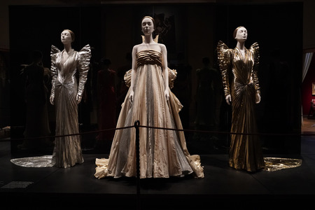 NEW YORK, USA - MAY 27 2018 - Heavenly Bodies: Fashion and the Catholic Imagination at Met museum features a dialogue between fashion and medieval artのeditorial素材