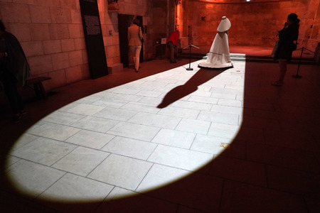 NEW YORK, USA - MAY 27 2018 - Heavenly Bodies: Fashion and the Catholic Imagination at Met museum features a dialogue between fashion and medieval artのeditorial素材