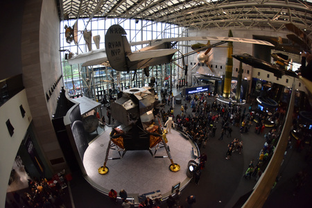 WASHINGTON DC, USA - MAY 17 2018 - located on the National Mall in National Air and Space Museum is...