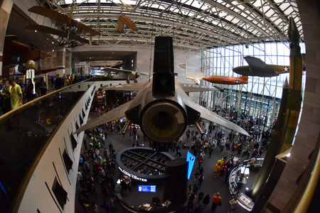 WASHINGTON DC, USA - MAY 17 2018 - located on the National Mall in National Air and Space Museum is...
