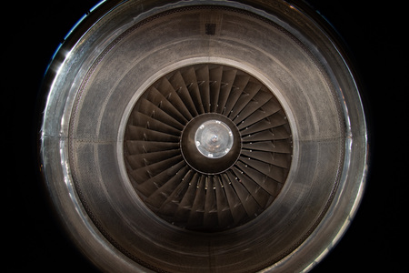 Airplane Jet gas turbine engine detailの写真素材